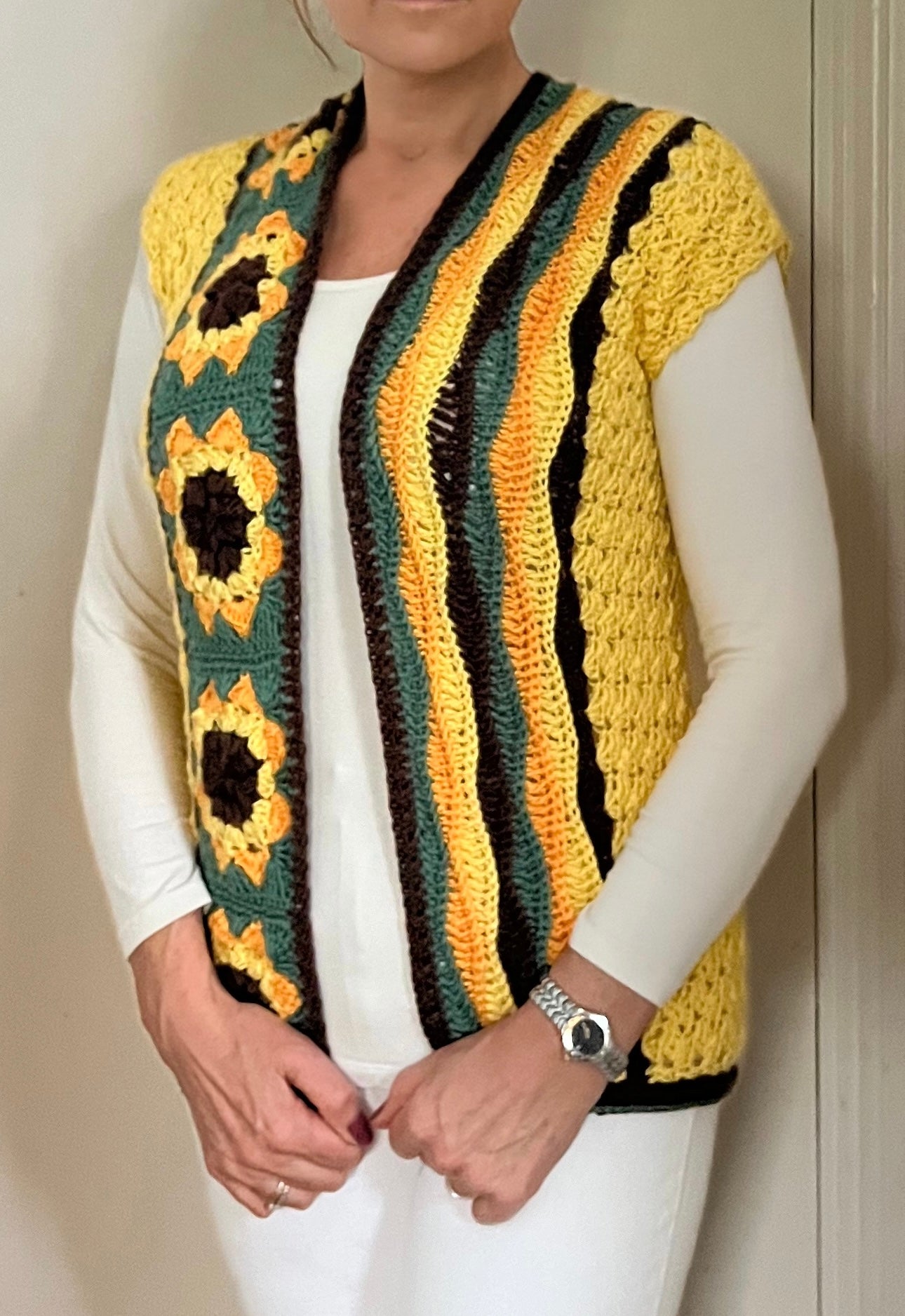 Sunflower Power Cardigan - Crochet Pattern