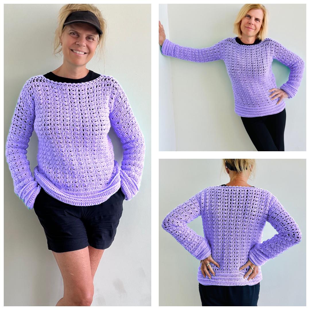 Happy Heather Sweater - Crochet PATTERN - English USA - digital pdf