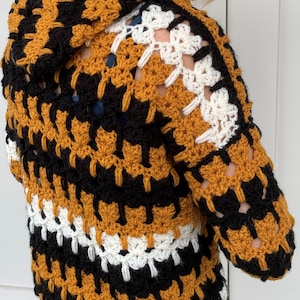 Calico Cat Cardi - Crochet PATTERN English US