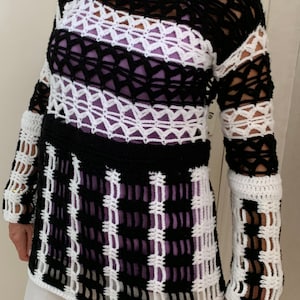 B & W Tunic Crochet Pattern English USA