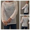 Caught in Triangles Sweater Women's Crochet Pattern, English USA , Sizes S-XL & Up