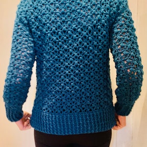 Hugged by V's and Bobbles Sweater - Crochet  pattern English USA