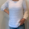 EZ Breezy White Sweater - Crochet Pattern English USA