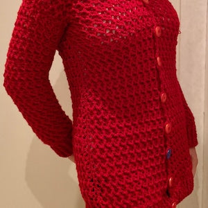 Awesome American Cardigan, Crochet PATTERN - English USA - digital download