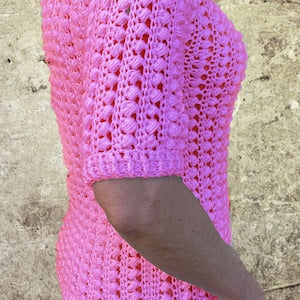 Spring Bubbles sweater Crochet pattern English USA