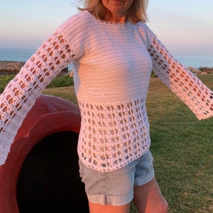Simple Cyprus Summer Sweater - Crochet pattern English USA