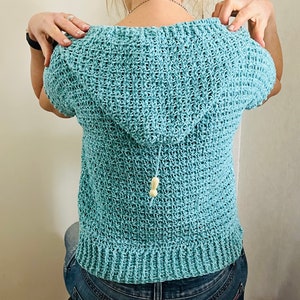 EZ Breezy Summer Hoodie -Crochet Pattern English USA