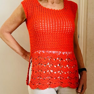 Picot Bello Summer Top - Crochet PATTERN - English USA