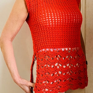 Picot Bello Summer Top - Crochet PATTERN - English USA