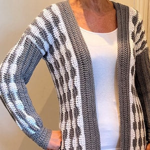 Sound Waves Cardigan - Crochet Pattern English USA