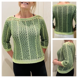 EVERGREEN Sweater-Crochet PATTERN-English USA