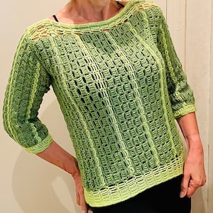 EVERGREEN Sweater-Crochet PATTERN-English USA