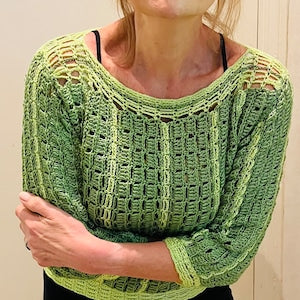 EVERGREEN Sweater-Crochet PATTERN-English USA