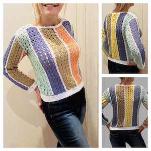 EVERGREEN Sweater-Crochet PATTERN-English USA