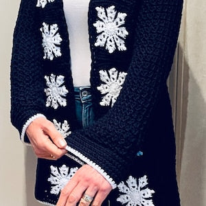 Snowflake Cardigan - Crochet Pattern English USA