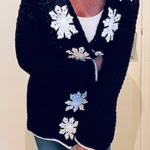 Snowflake Cardigan - Crochet Pattern English USA