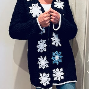 Snowflake Cardigan - Crochet Pattern English USA