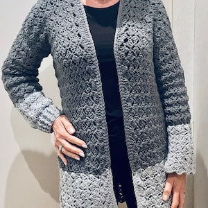 JOHANNA  two-toned Cardigan - crochet PATTERN English USA