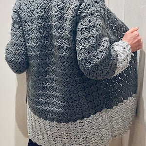 JOHANNA  two-toned Cardigan - crochet PATTERN English USA