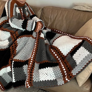 Artistic Blocks Sweater Blanket-Crochet Pattern-USA