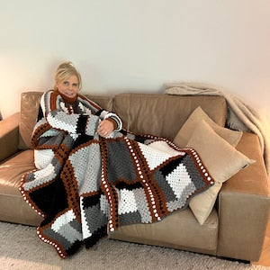 Artistic Blocks Sweater Blanket-Crochet Pattern-USA