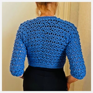 Beau Bolero - Crochet PATTERN - short Cardigan - English USA