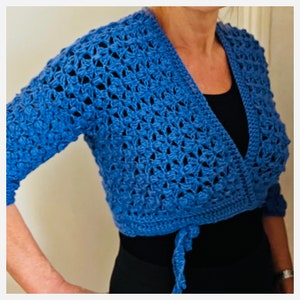 Beau Bolero - Crochet PATTERN - short Cardigan - English USA