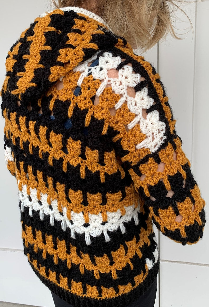 Calico Cat Cardi - Crochet PATTERN English US