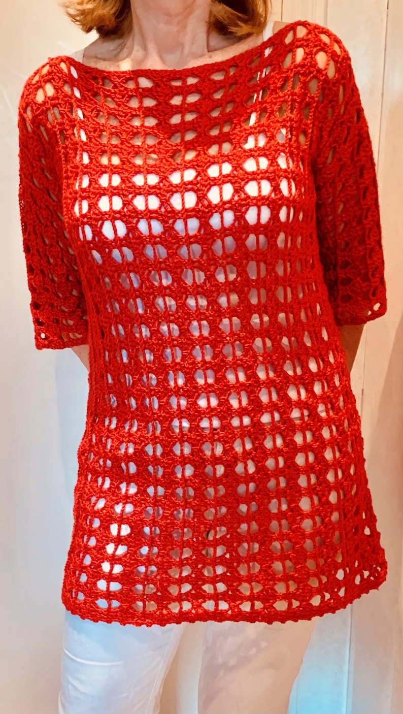 Cabana Swimsuit Cover Up Crochet Pattern English USA