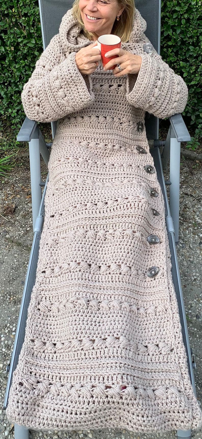Cozy Couch Cardigan crochet PATTERN English USA