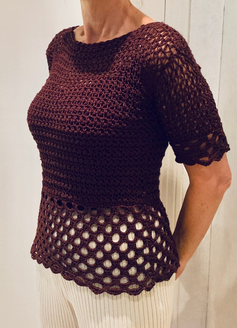 Ciao Bella Top Crochet PATTERN- English USA