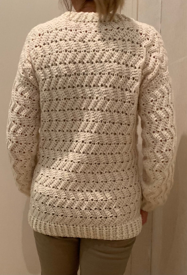 Wonderful Winter White Cardigan - Crochet Pattern English USA