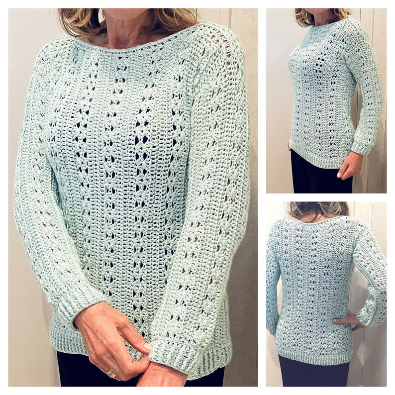 Lovely CJ Sweater - Crochet Pattern English USA