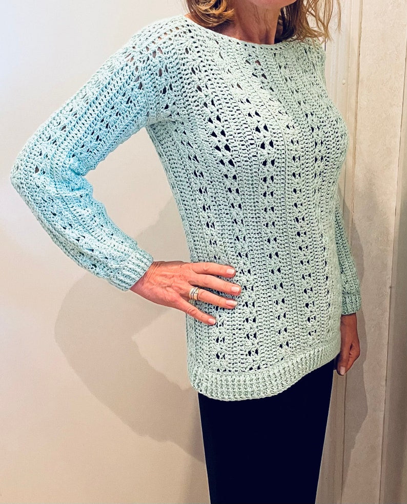 Lovely CJ Sweater - Crochet Pattern English USA