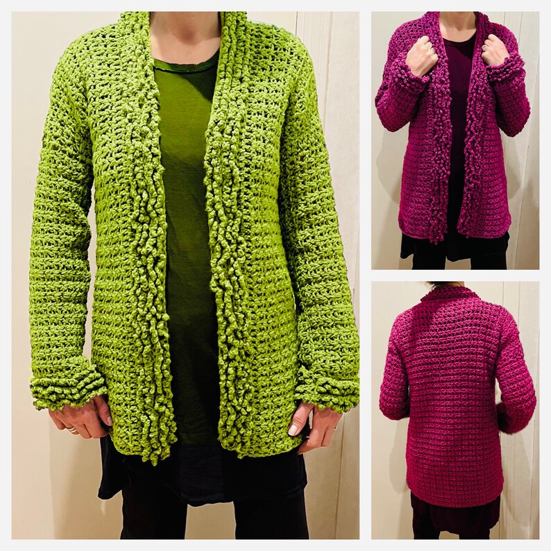 Curly Wurly Cardigan - Crochet Pattern English USA