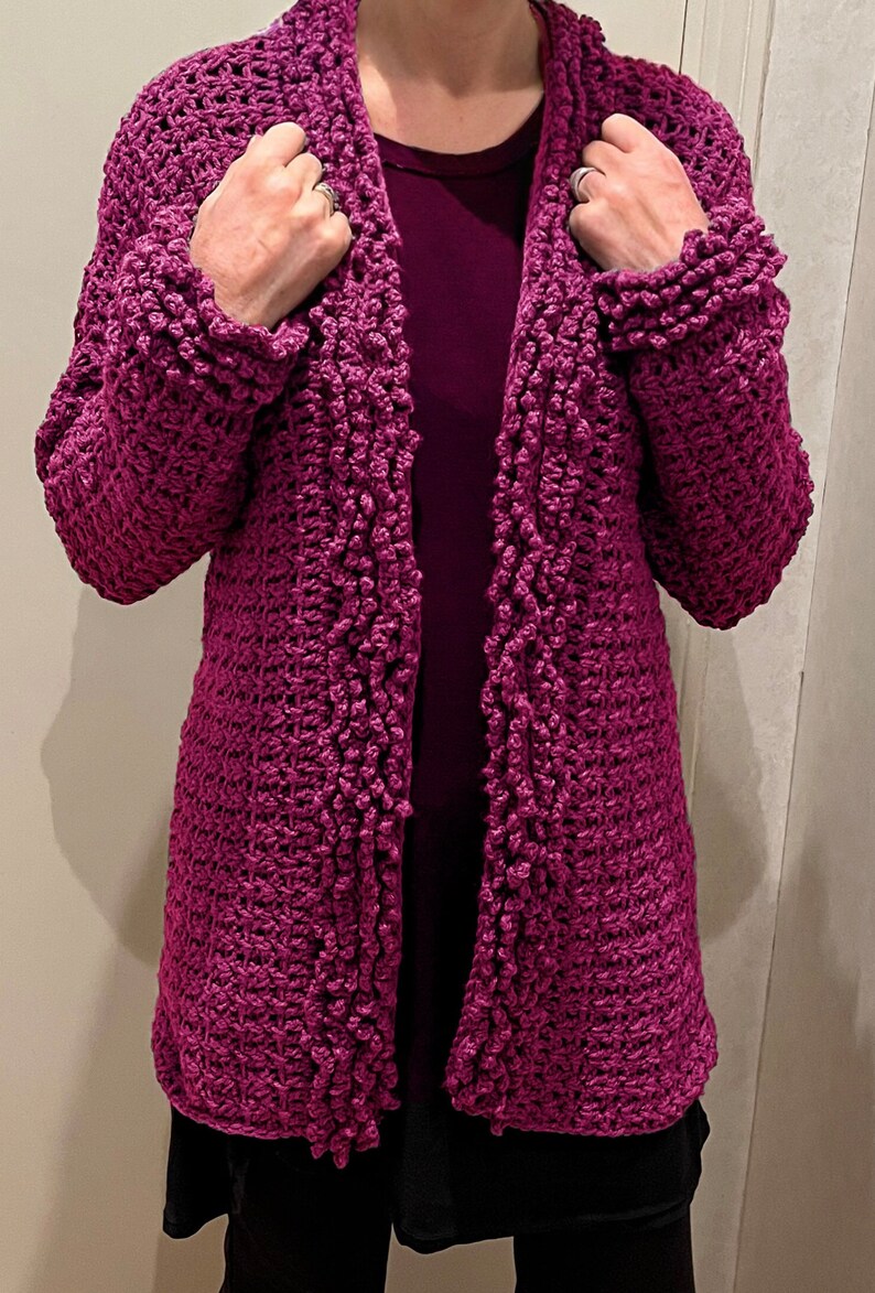 Curly Wurly Cardigan - Crochet Pattern English USA