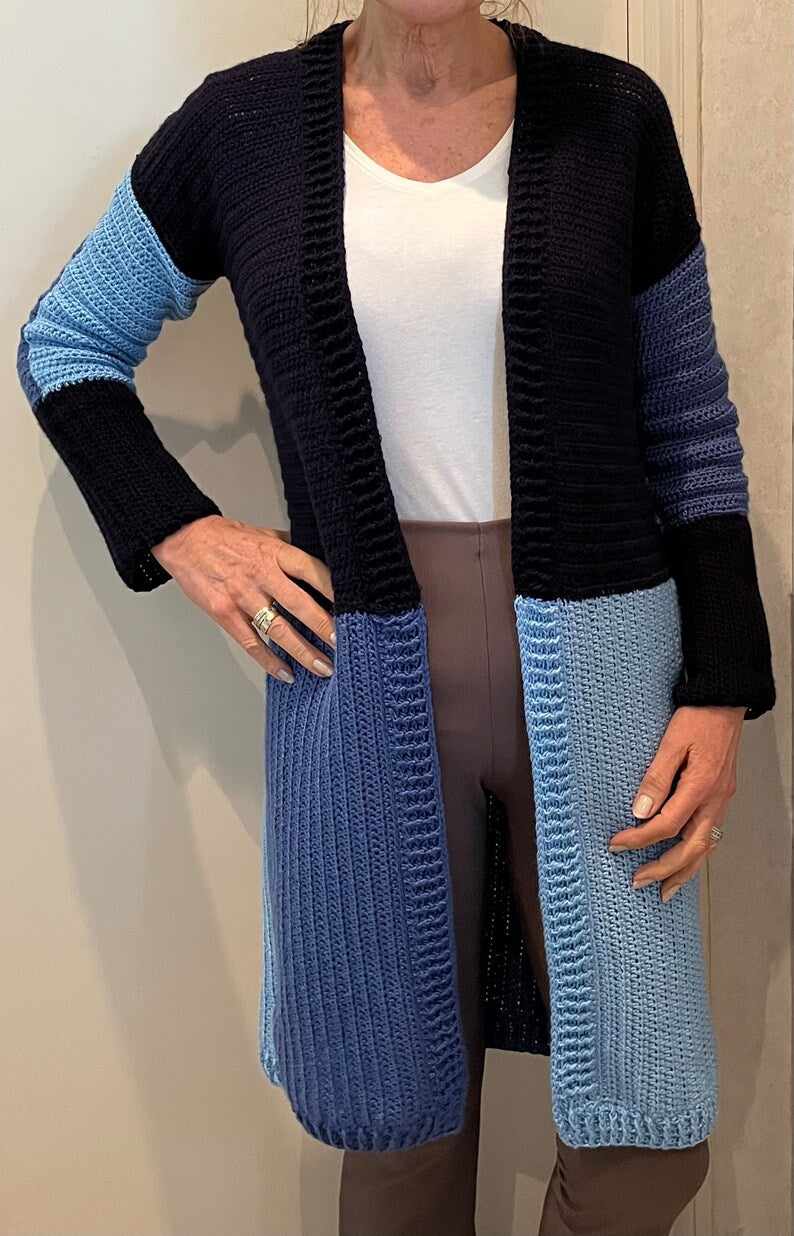 Three is Company Cardigan Crochet Pattern English USA