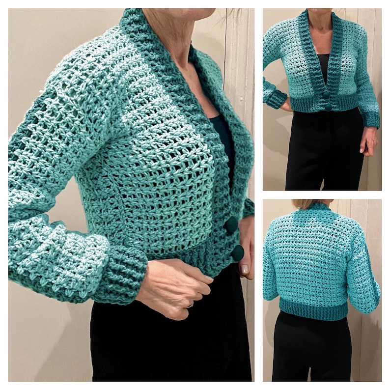 P.O.C. Cardi-Piece of Cake Cardigan - Crochet Pattern-English USA