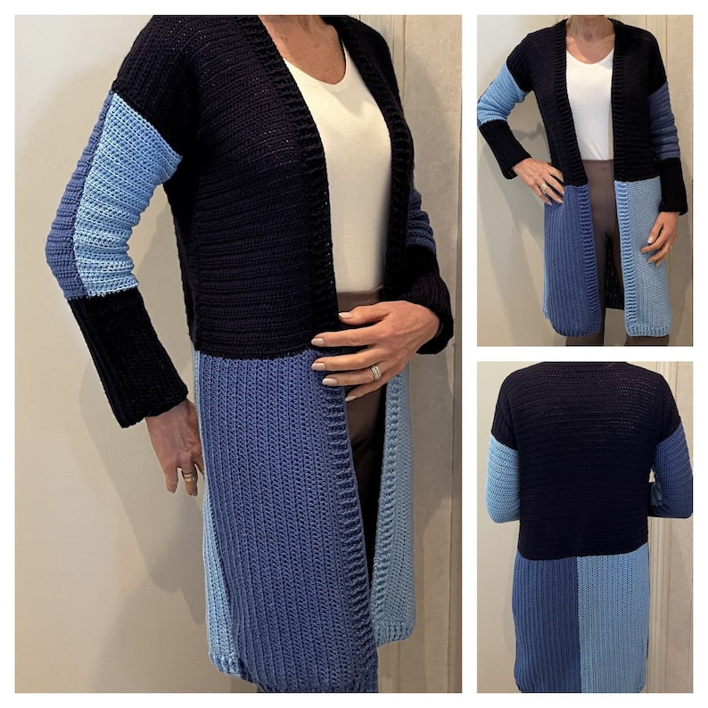 Three is Company Cardigan Crochet Pattern English USA