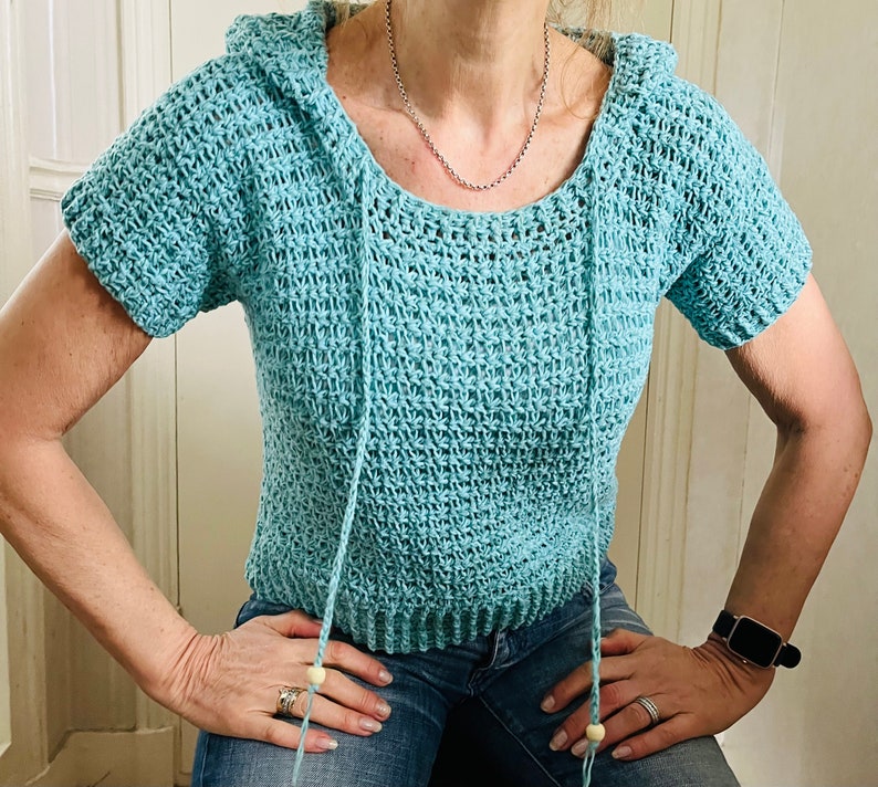 EZ Breezy Summer Hoodie -Crochet Pattern English USA