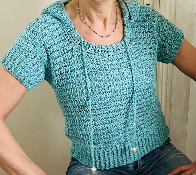 EZ Breezy Summer Hoodie -Crochet Pattern English USA