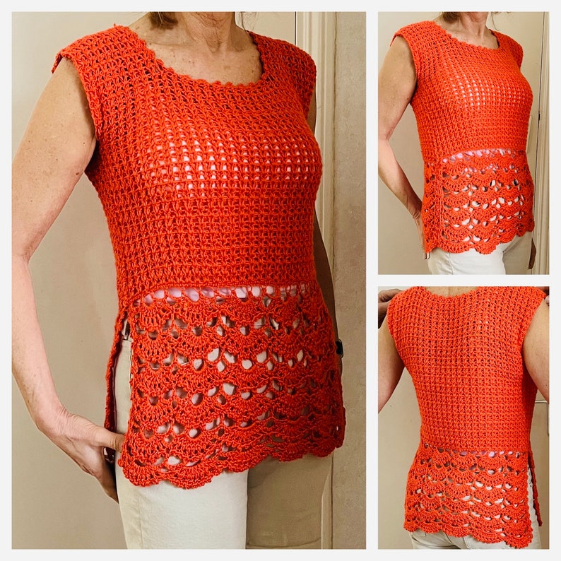 Picot Bello Summer Top - Crochet PATTERN - English USA