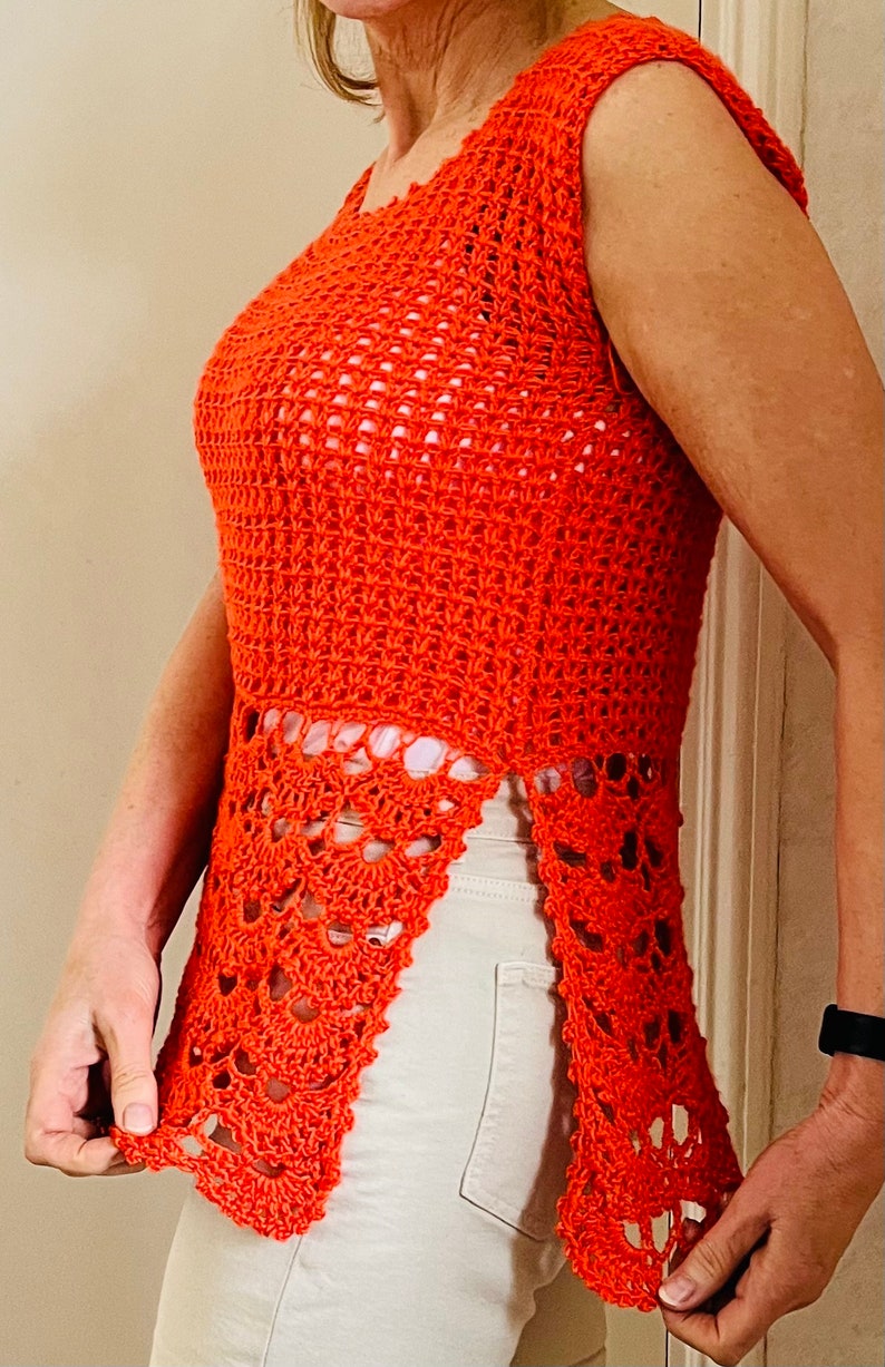 Picot Bello Summer Top - Crochet PATTERN - English USA