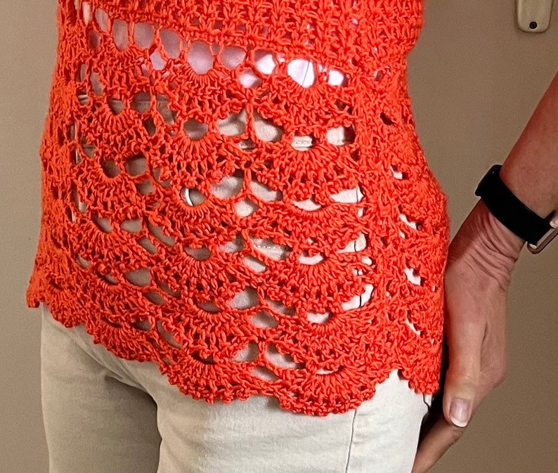 Picot Bello Summer Top - Crochet PATTERN - English USA