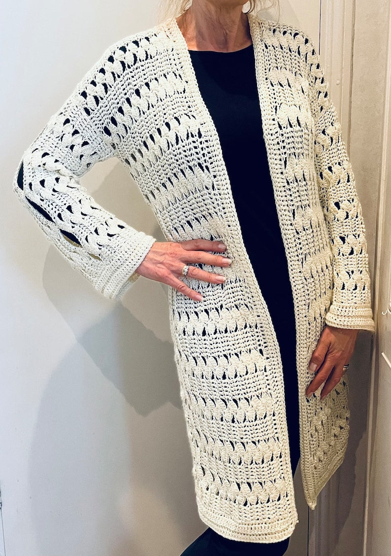 Peekaboo Cardigan - Crochet Pattern English USA