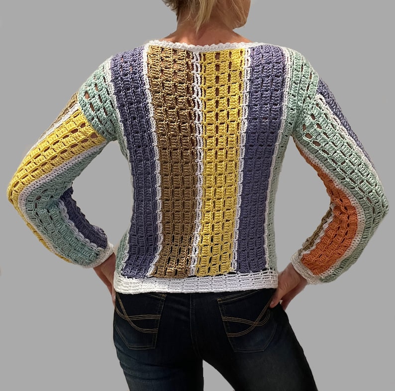 EVERGREEN Sweater-Crochet PATTERN-English USA