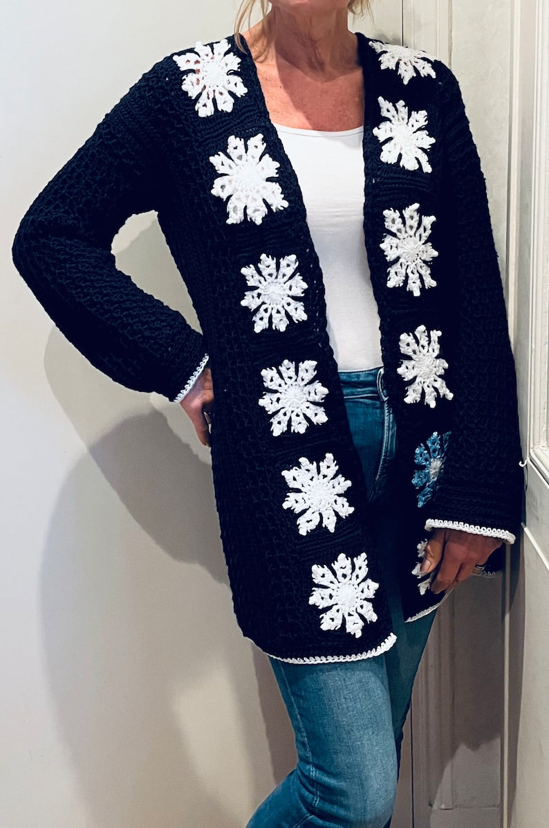 Snowflake Cardigan - Crochet Pattern English USA