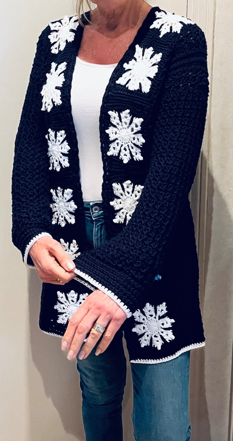 Snowflake Cardigan - Crochet Pattern English USA