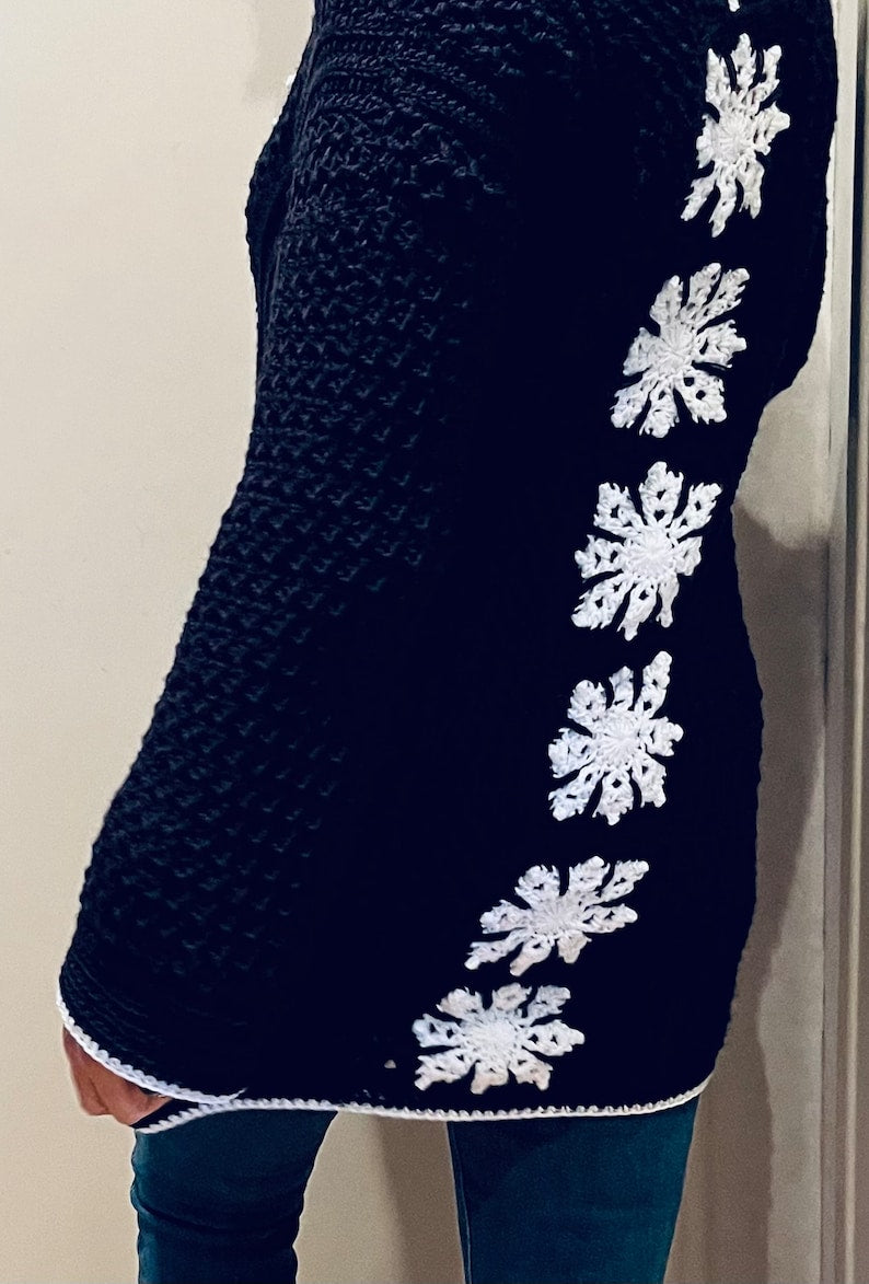 Snowflake Cardigan - Crochet Pattern English USA