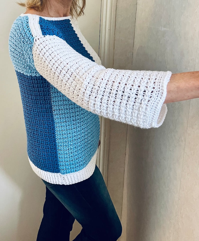 Harmony Wrap Sweater - Crochet Pattern English USA